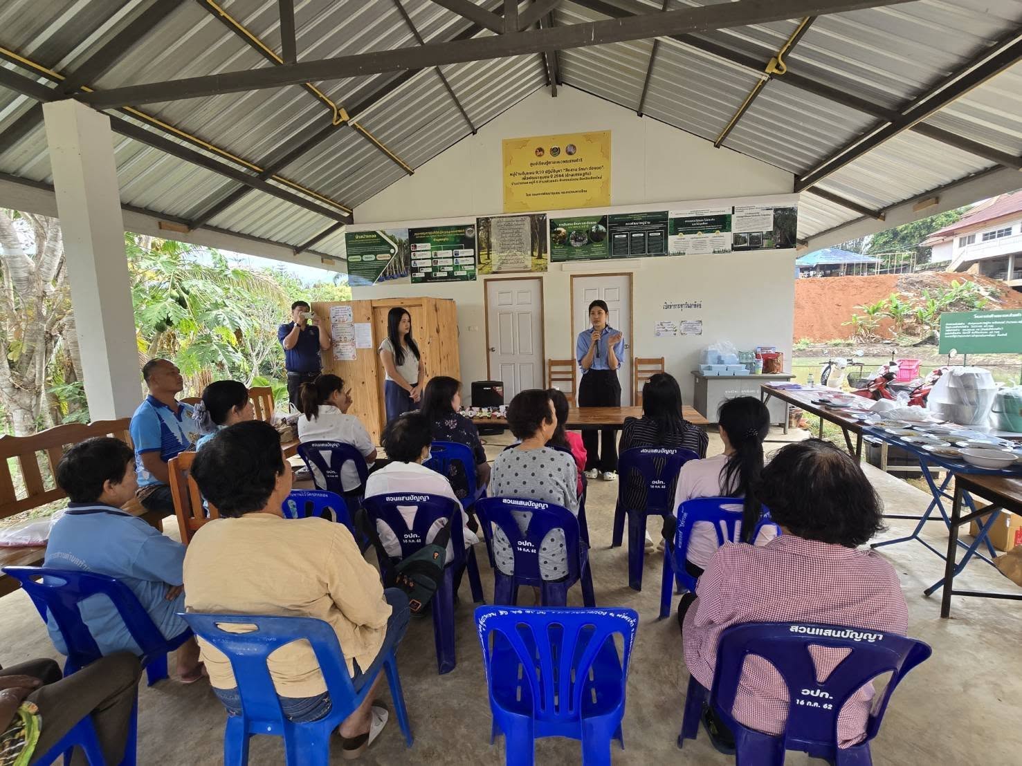 สำนักงานพัฒนาชุมชนอำเภอแม่ออน ดำเนินโครงการ 9:10 ปฏิบัติบูชาเพื่อพัฒนาชุม กิจกรรมพัฒนาศูนย์เรียนรู้สู่การขยายผลครัวเรือนต้นแบบ บ้านปางกอง